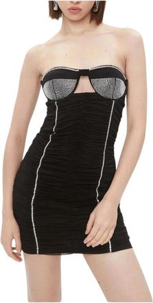 Patrizia Pepe Kleedjes - Dames - Feestkleedjes - Zwart - S - Nylon - Kleedjes