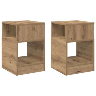 vidaXL Mesa Auxiliar 2 Pcs Roble Artesanal 30,5 X 30 X 45 Cm Vidaxl