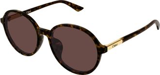 Chlo&eacute; Zonnebril met rond montuur - Dames - Zonnebrillen - Bruin - 57 MM - Accessoires