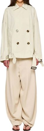 OOF Wear Carcoat Smerigliato Loose Double Breasted Cotton Coat