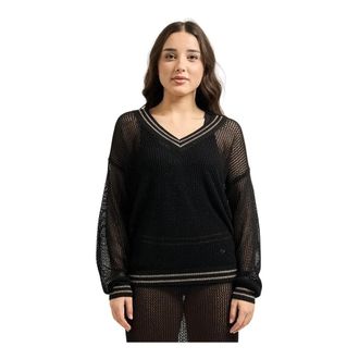 Ga&euml;lle Paris V-neck Cut-out Sweater - Dames - V-hals truien - Zwart - L - Truien & Vesten