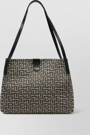 Balmain medium tote bag double handles geometric pattern