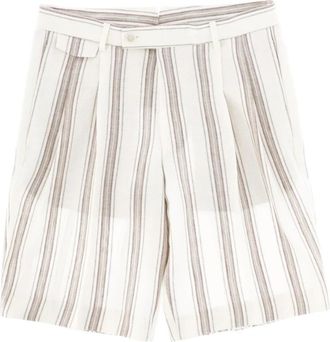 HUGO BOSS Short Shorts - Heren - Korte Broeken - Wit - S - Linnen - Korte Broeken