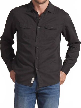 Grayers Brando Lightweight Double Cloth Shirt In Washed Black