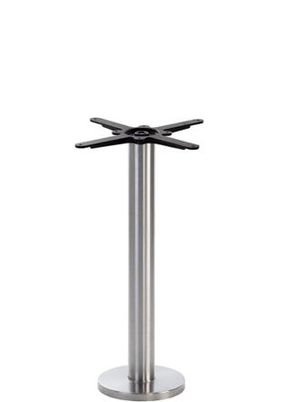 Netfurniture Stainless Steel Round Floor Fixed Table Base - Height - 730 Mm in Silver