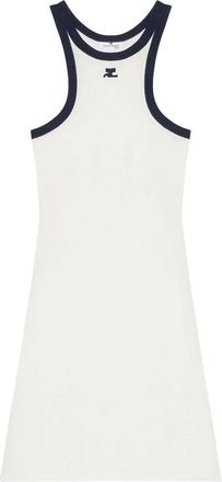 Courr&egrave;ges Contrast Scuba Mini Jurk - Dames - Korte kleedjes - Wit - XS - Kleedjes
