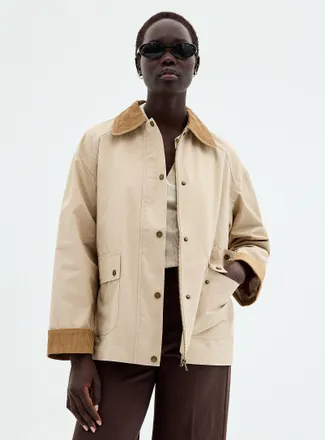 b.young Womens Betanni velvety trim utilitarian jacket