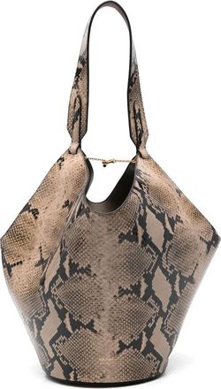 Khaite Small Lotus Snake-effect Tote Bag