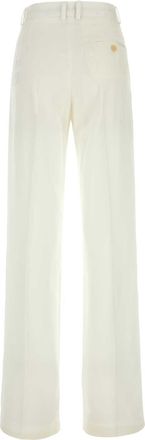 Stella McCartney Womens White Viscose Wide-Leg Pant Cream T: Pantaloni Trousers