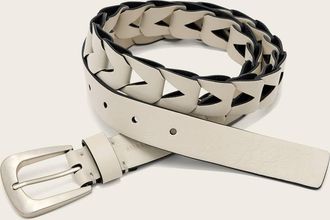 AllSaints Leather Sage Cut Out Leather Belt, Size: XS