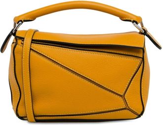 Loewe 2020 Mini Puzzle satchel - women - Calf Leather - One Size - Yellow