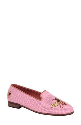 By Paige Needlepoint Bee Flat in Bee On Shrimp Pink at Nordstrom, Size 7