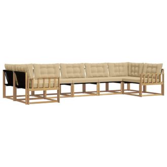 vidaXL Conjunto De Sof&aacute;s De Exterior Con Coj&iacute;n 7 Pcs Y Beige Vidaxl