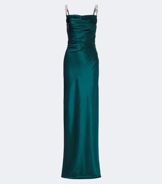 Balmain Abito lungo in satin di seta