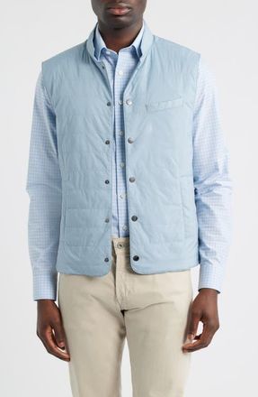 Johnnie-O Bauer Quilted Water Resistant Snap-Up Vest in Steel Blue at Nordstrom, Size Xx-Large