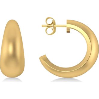 Allurez J Hoops Tusk Earrings 14K in Yellow Gold at Nordstrom