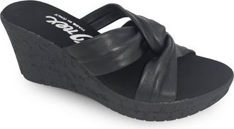 Onex Womens Katya Platform Wedge Slide In Black