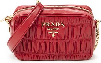 Prada Pre-owned Womens Small Camera Crossbody Shoulder Bag - Red - One Size