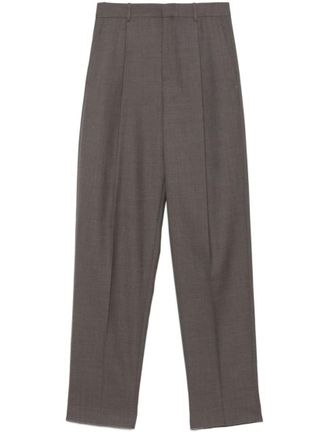 Saint Laurent Grey High-waisted wool trousers
