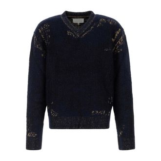 Maison Margiela Jersey de cuello V - Knitwear - Hombre - Azul - M