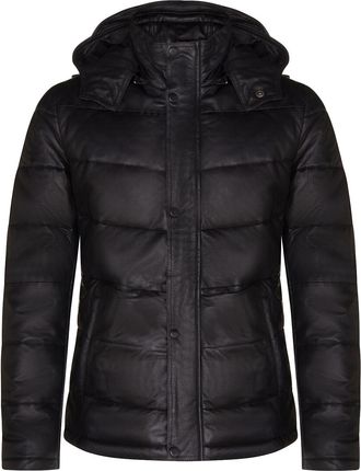 Infinity Leather Mens Puffer Leather Bomber Jacket-Alicante