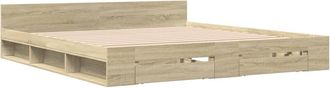 vidaXL Cama Con Cajones Madera Ingenier&iacute;a Roble Sonoma 180x200 Cm Vidaxl