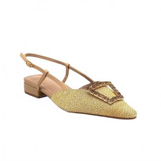 Ex&eacute; Womens Low-Heeled Slide Sandals In Beige