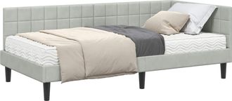 vidaXL Estructura De Cama Esquina Con Colch&oacute;n 2 Uds. Gris Claro Vidaxl