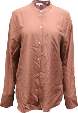 Vince Button Down Blouse in Pink Rose Viscose