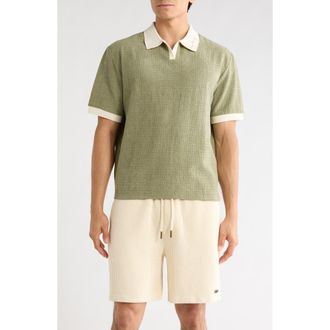 Honor The Gift Pique Johnny Collar Polo in Sage at Nordstrom, Size Xx-Large