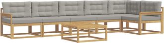 vidaXL Conjunto De Sof&aacute;s De Exterior 7 Uds. Blanco Y Gris Claro Vidaxl