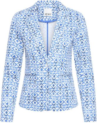 Ichi Ihkate Blazer - Dames - Blazers - Blauw - L - Leer - Jassen