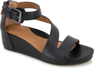 Gentle Souls Gwen Asymmetric Strappy Sandal in Black at Nordstrom, Size 5.5