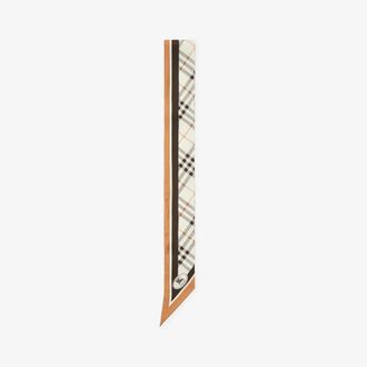 Burberry Check-Print Silk Scarf - Camel