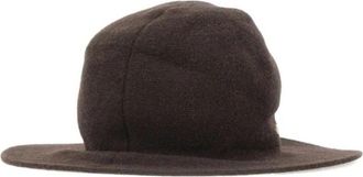 Borsalino Bruine brede rand hoed met gouden logo - Dames - Hoeden - Bruin - ONE Size - Accessoires