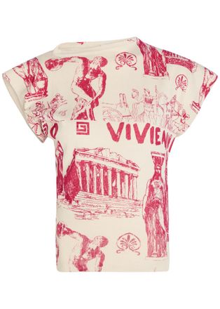 Vivienne Westwood Justine Printed Cotton and Cashmere-blend T-shirt - White - S (UK8-10 / S)