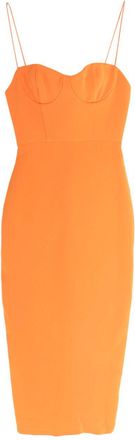 Alex Perry Orange Lee Stretch-crêpe Midi Dress Size XXS