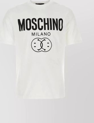 Moschino double print smiley crew-neck t-shirt