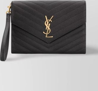 Saint Laurent cassandre leather clutch bag