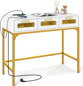 Costway Costway Tavolo Consolle Ingresso Divano Storage Stretto Alto Dietro Ingresso Stanza Lungo Piccolo Pollice Cassetto Fattoria Legno Nero Corridoio Arred