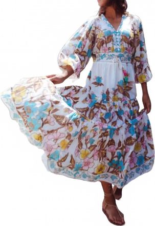 Bell Clover Maxi Dress In Clover Maxi Dress In Turquoise/yellow