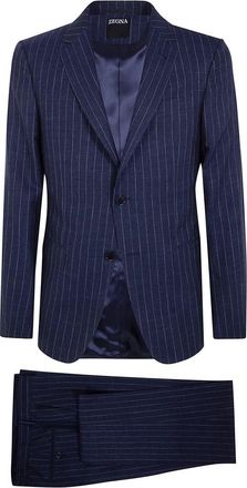 Ermenegildo Zegna Single Breasted Suits - Heren - Business pakken - Blauw - 2XL - Kostuums