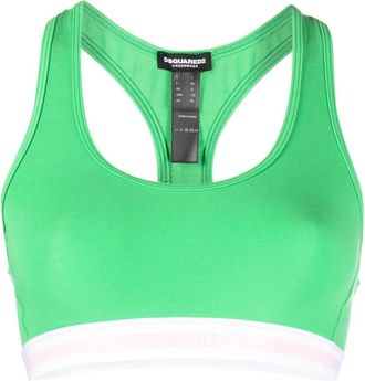 Dsquared2 Casual Sportbeha - Dames - Sport BHs - Groen - M - Katoen - Fitness