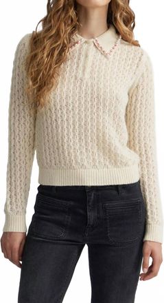 Manoush Perles Polo Shirt In Beige
