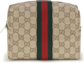 Gucci Ophidia GG Make-up Tas - Dames - Tassen - Beige - Maat: ONE Size