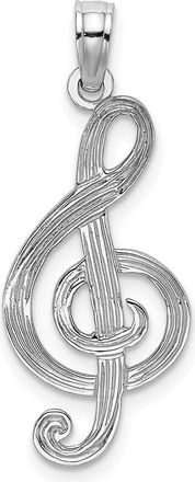 Diamond2Deal 14k Gold Textured Treble Clef Charm Pendant