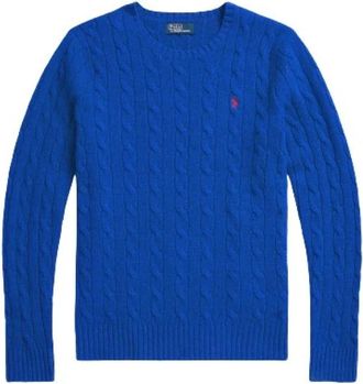 Polo Ralph Lauren Wol Kasjmier Ronde Hals Trui - Dames - Ronde hals truien - Blauw - S - Wol - Truien & Vesten