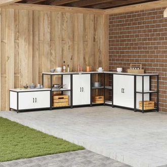 vidaXL Vidaxl - Armadietto Per Stoccaggio In Cucina Con Porta Bianco Acciaio