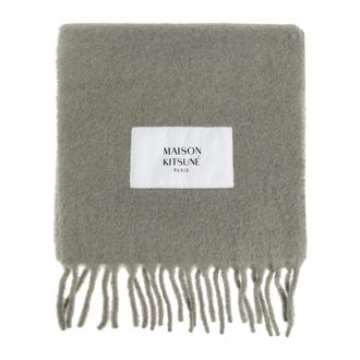 Maison Kitsuné Winter Scarves, unisex, Green, Size: ONE SIZE Alpaca Scarf