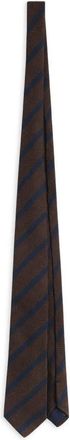 Fay Cravatta a righe jacquard - Marrone
